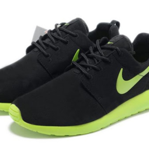 nike black and neon green sneakers